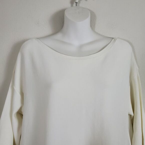 Tommy Hilfiger Women's Sweater Large Ivory Knit Flowy Lightweight Basic Minimal - Picture 2 of 9
